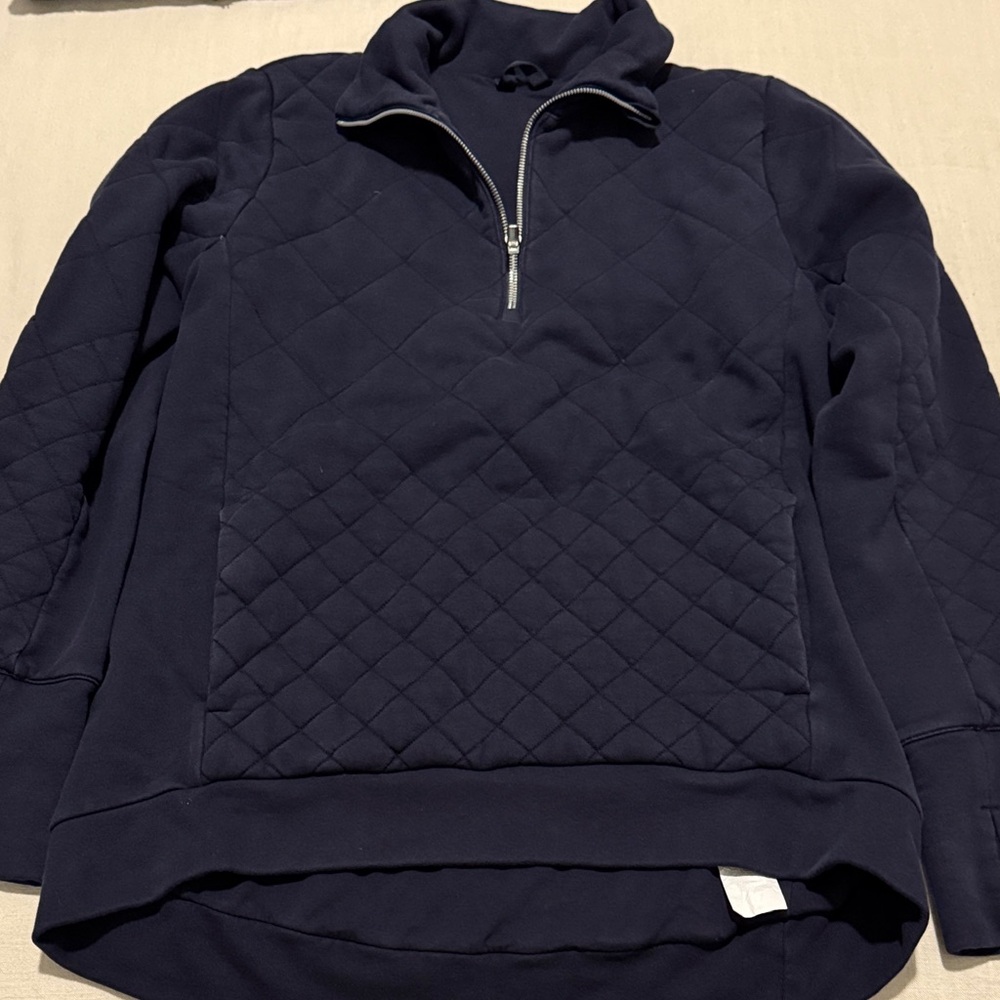 Lululemon Navy Quilted Pullover with Half-Zip